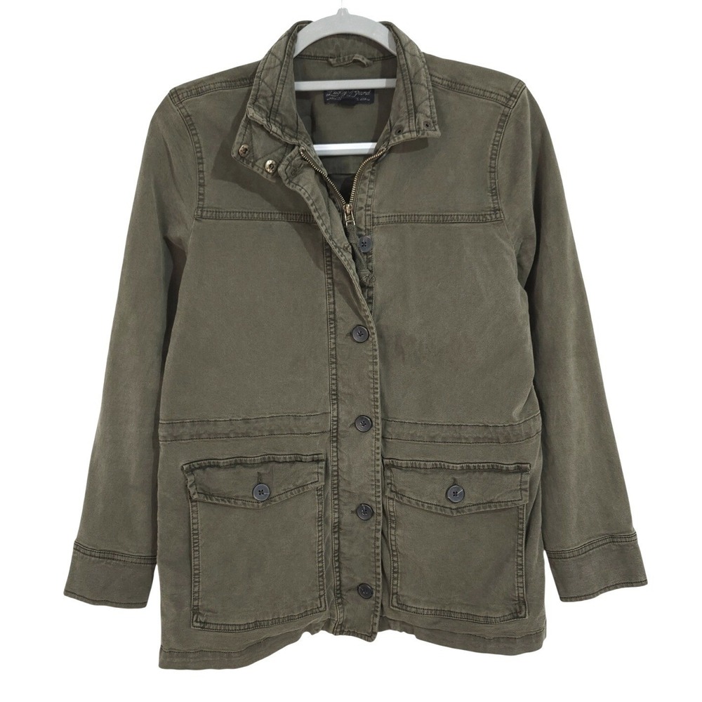 Lucky Brand Utility‎ Field Jacket Medium Olive Green Military Cargo 7WD3177
